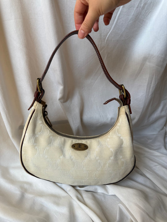 Celine Triomphe Canvas Bag in Cream