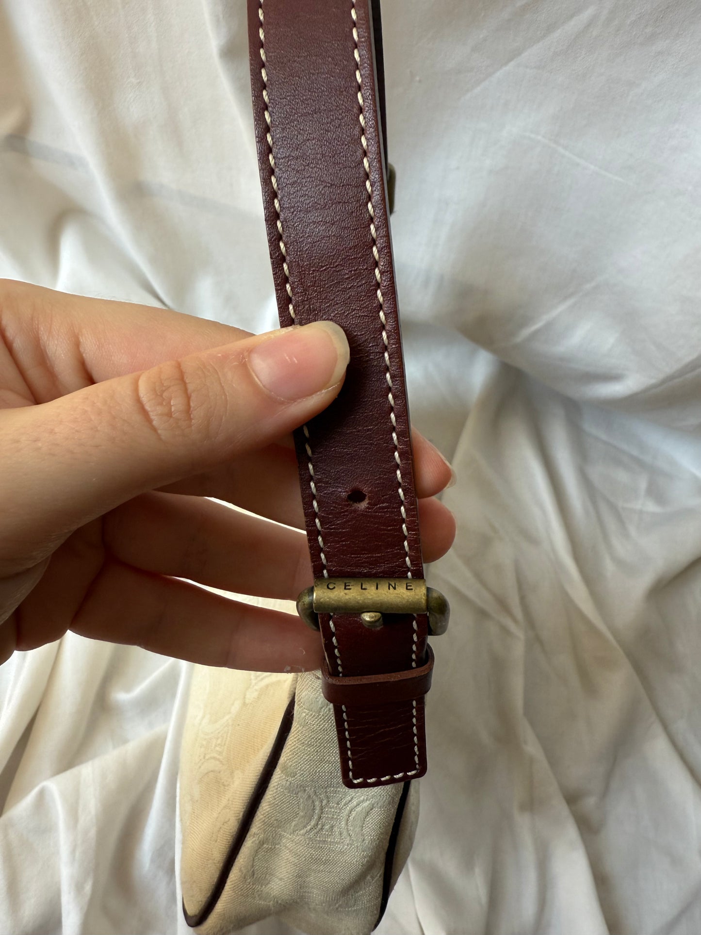 Celine Triomphe Canvas Bag in Cream