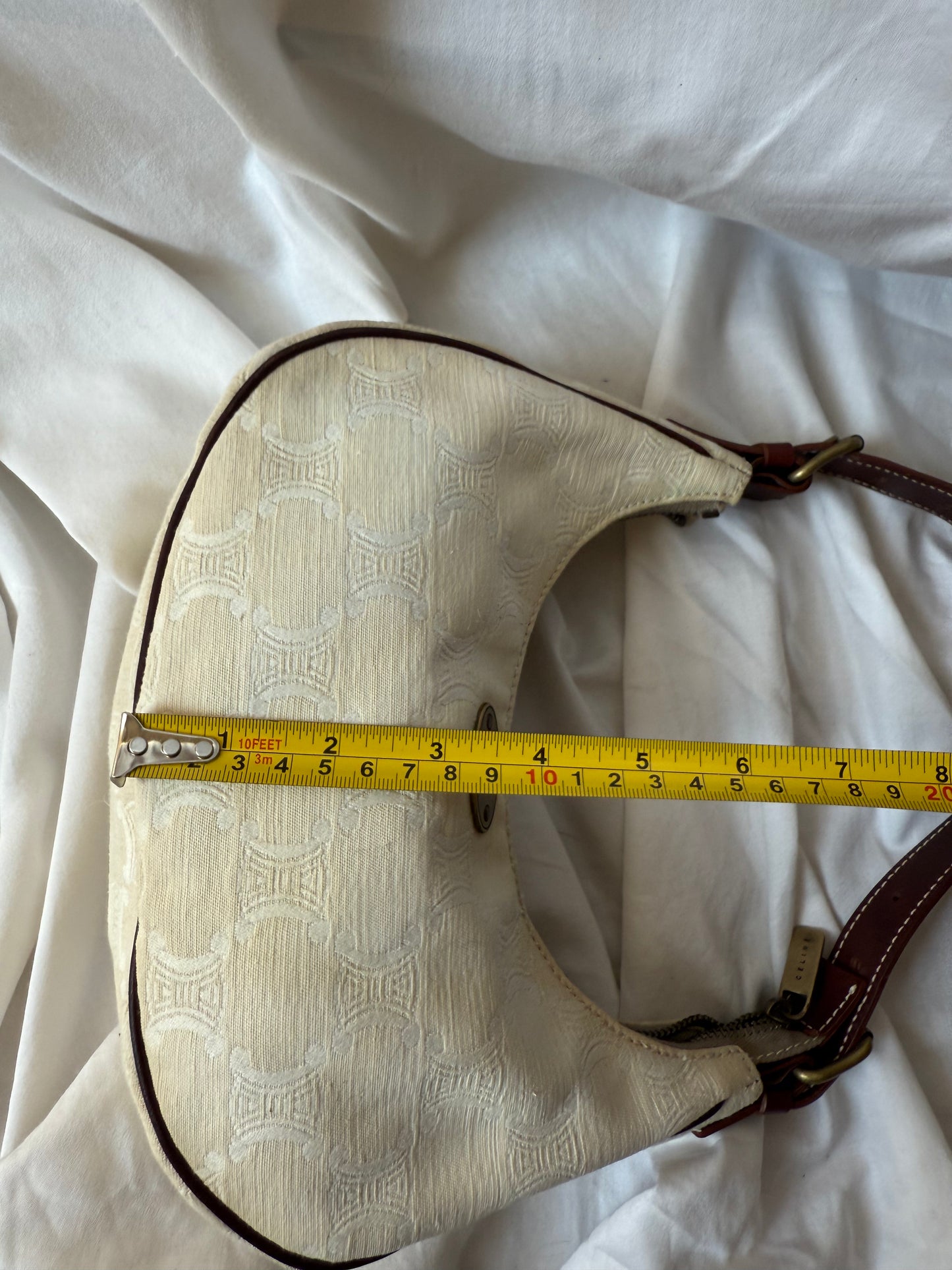 Celine Triomphe Canvas Bag in Cream
