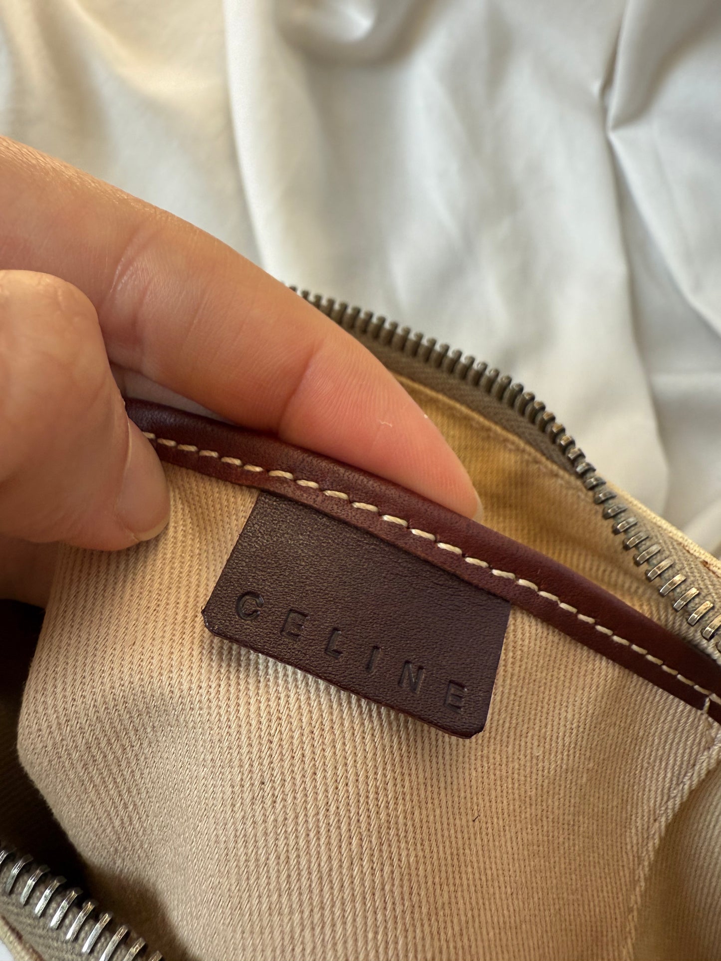 Celine Triomphe Canvas Bag in Cream