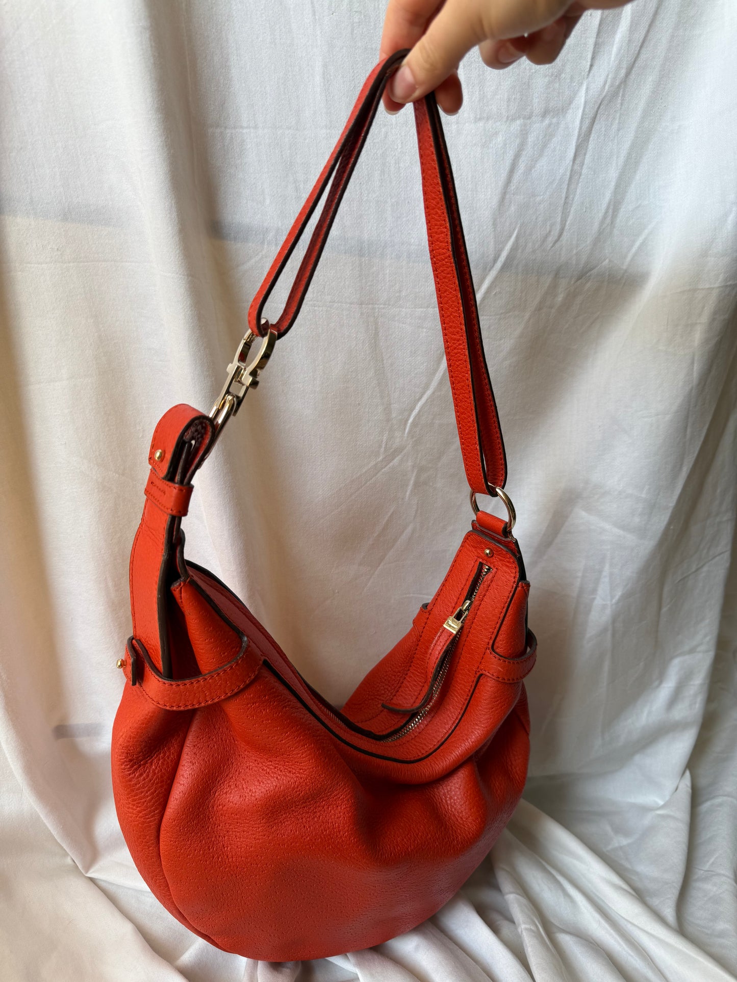 Salvatore Ferragamo Orange Leather Hobo