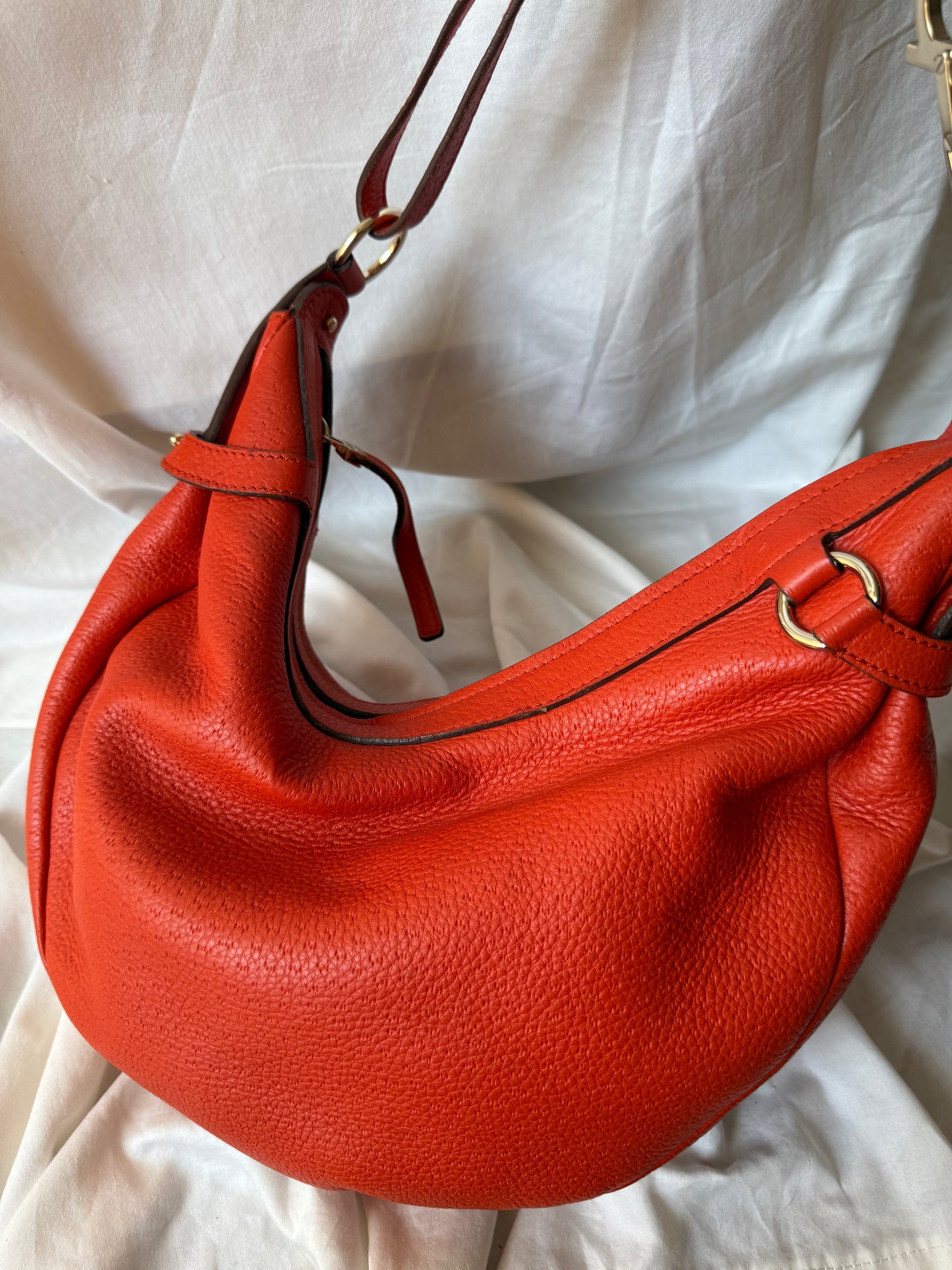 Salvatore Ferragamo Orange Leather Hobo