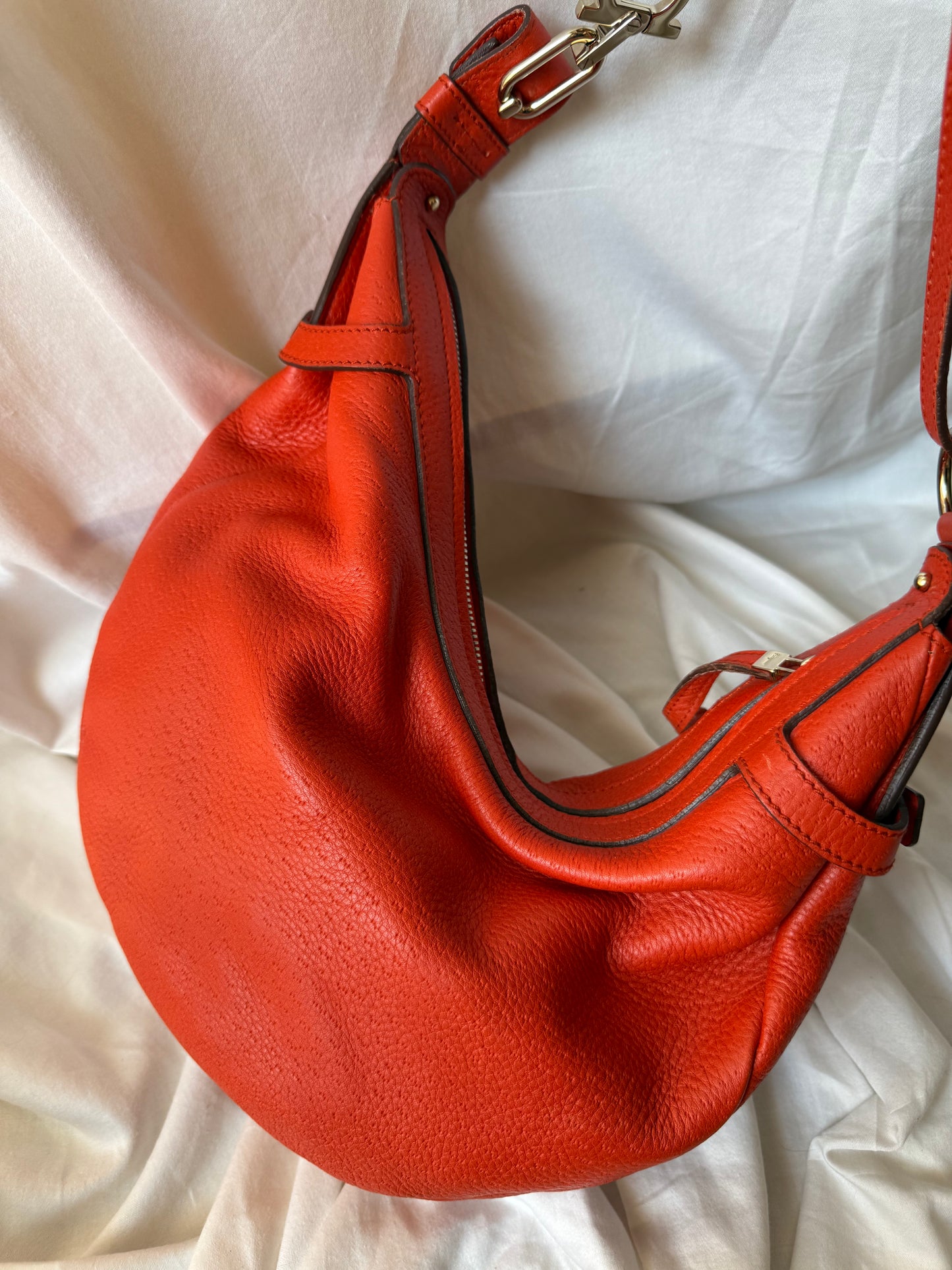 Salvatore Ferragamo Orange Leather Hobo