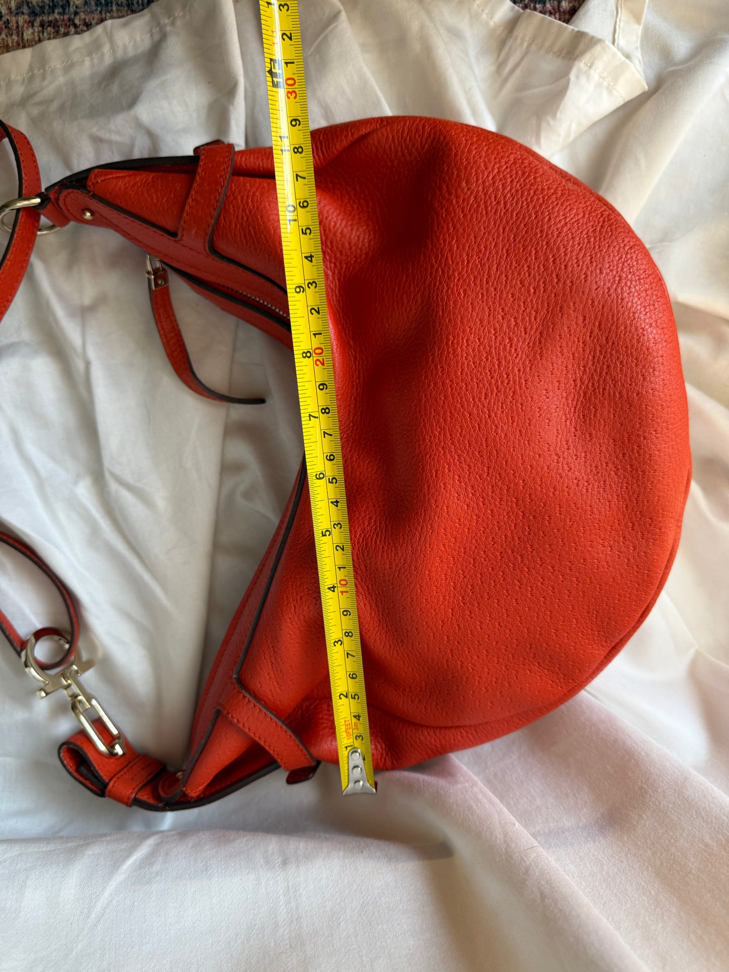 Salvatore Ferragamo Orange Leather Hobo