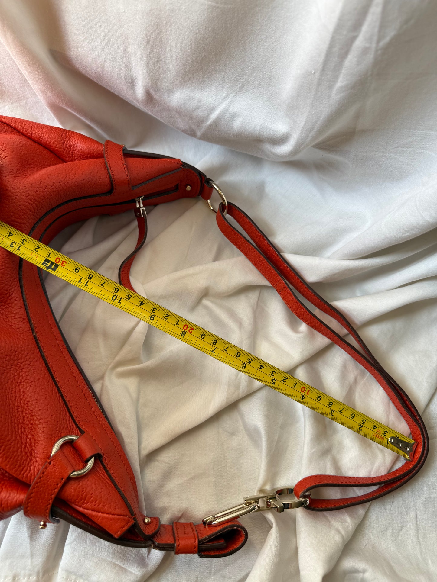 Salvatore Ferragamo Orange Leather Hobo